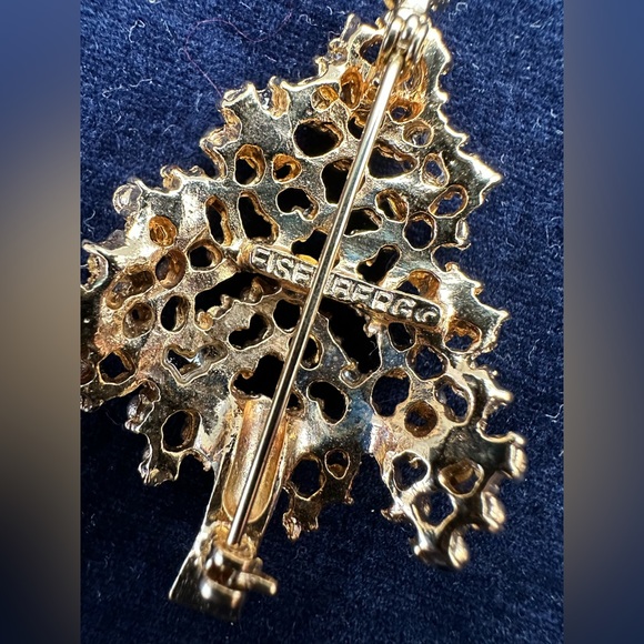 Signed Eisenberg Books Vintage pin Brooch with polychrome rhinestones - Picture 5 of 9